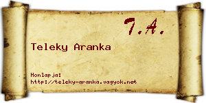 Teleky Aranka névjegykártya